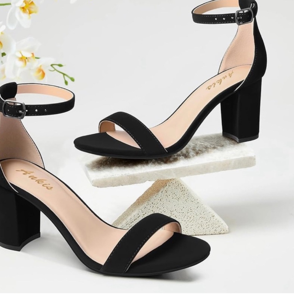 Black Ankle Strap Heels